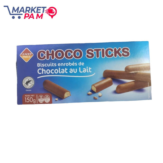 CHOCO STICKS, BISCUITS ENROBÉS DE CHOCOLAT AU LAIT 150 g