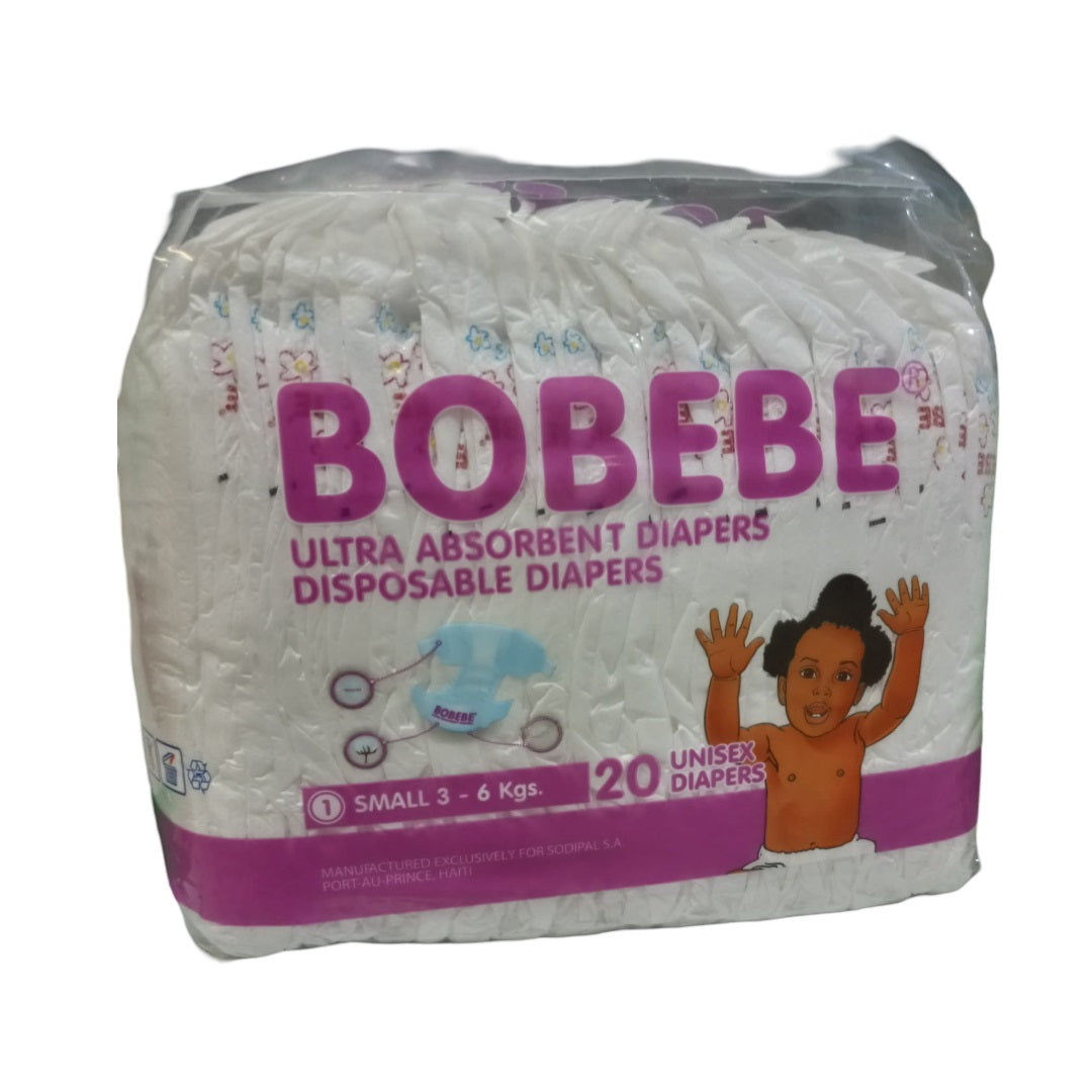 BOBEBE, ULTRA ABSORBANT DIAPERS, 20 UNISEX DIAPERS