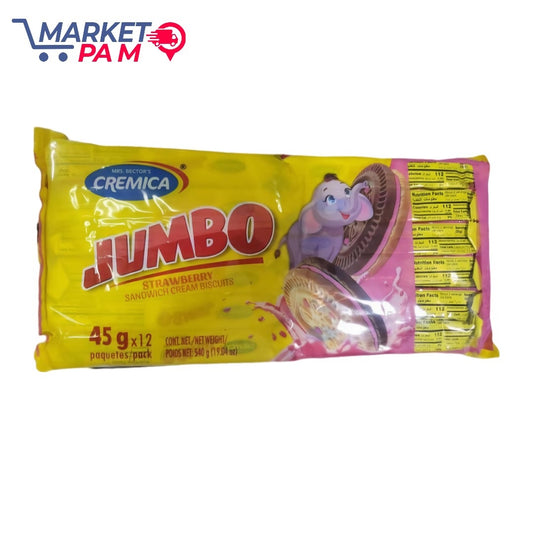 JUMBO STRAWBERRY SANDWICH CREAM BISCUITS 45 g *12