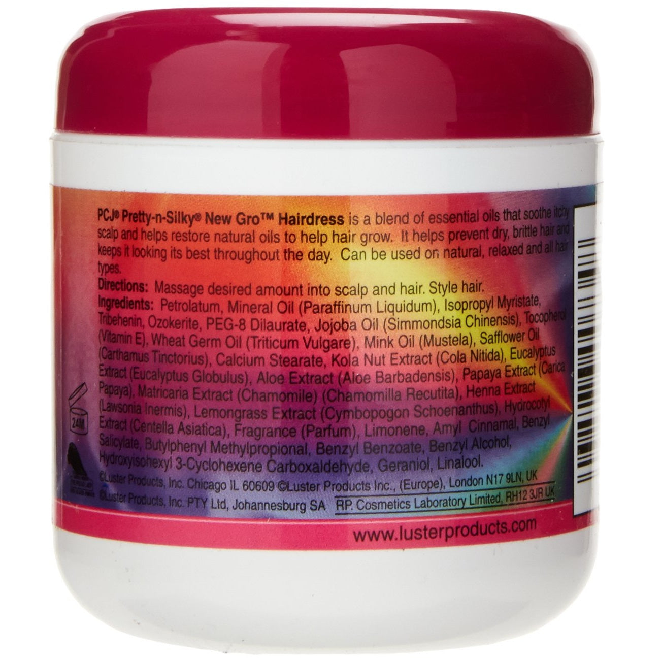 PCJ N SILKY NEW GRO TM HAIRDRESS 142 G e NET WT 5 oz