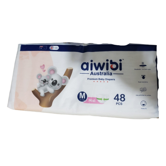 aiwibi, AUSTRALIA PREMIUM BABY DIAPERS, 48 PCS , MEDIUM (5-11 KG)