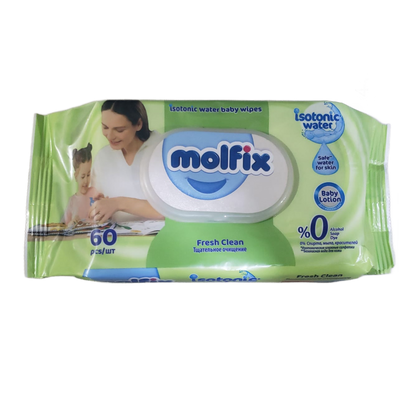 MOLFIX (ISOTONIC WATER 60 PCS) FRESH CLEAN,  60 PCS/WT , 0% ALCOHOL