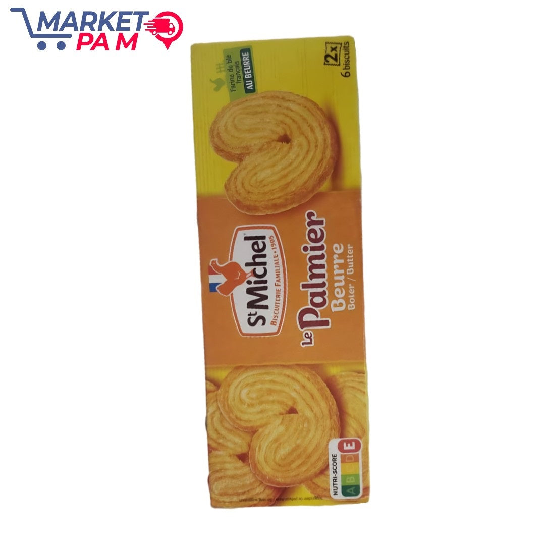 NUTRI-SCORE ABEDE S'Michel BISCUITERIE FAMILIALE 1905 Le Palmier Beurre Boter/Butter Farine de ble français AU BEURRE 2x 6 biscuits