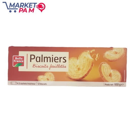 Belle France Palmiers Biscuits feuilletés X2 sachets fraîcheur 12 biscuits Poids net:100 ge