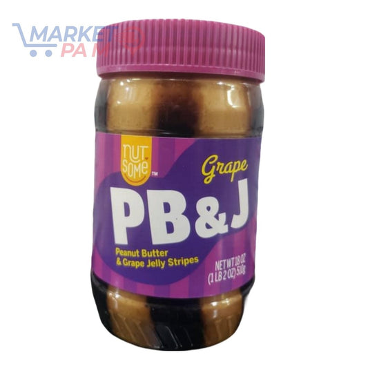 GRAPE PB & J  PEANUT BUTTER & GRAPE JELLY STRIPES , NET WT 18 OZ ( 1 LB 2 OZ) 510 g