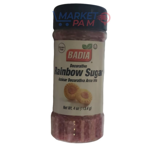 BADIA DECORATIVE RAINBOW SUGAR NET WT 4 OZ (113.4 g)