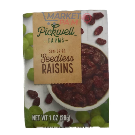 SEEDLESS RAISINS, PICKWELL FARM NET WT 1 OZ (28 g)