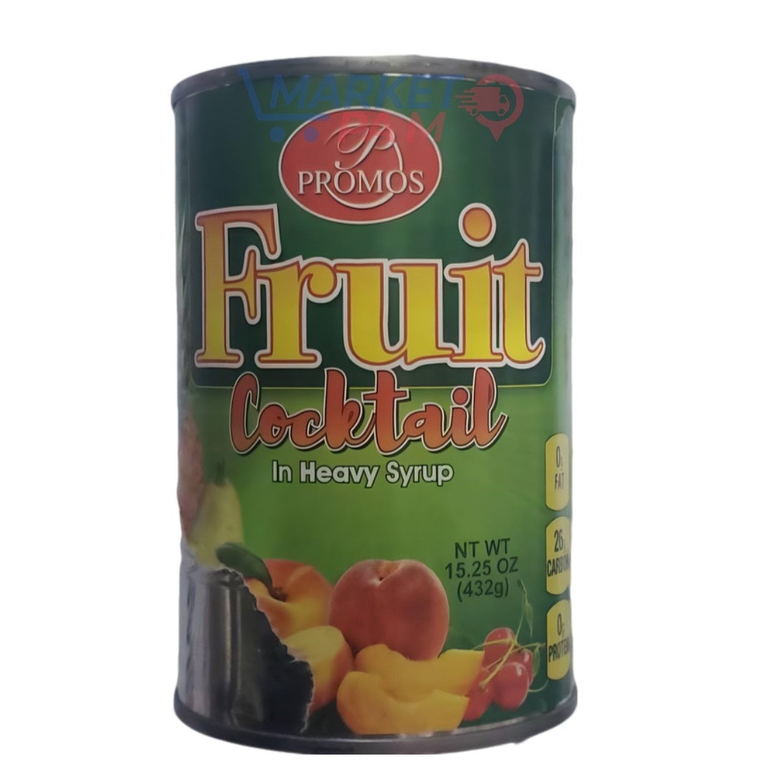 PROMOS FRUIT COCKTAIL IN HEAVY SYRUP, NT WT 15.25 OZ (432 g)
