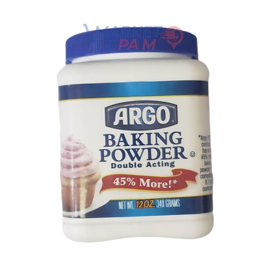 ARGO BSRKING POWDER BOUBLE SCTINHG 45 % MORE! NET WT 2. OZ 340 GRAMS