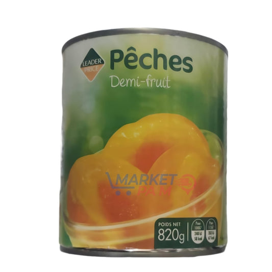 PÊHES DEMI-FRUIT, POIDS NET 820 g