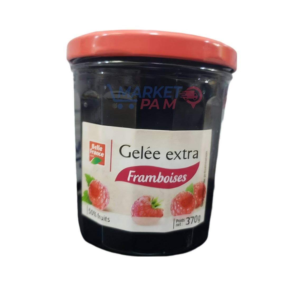 GELÉE EXTRA, FRANBOISES, 50 % FRUITS, POIDS NET 370 g
