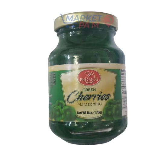 GREEN CHERRIES  MARASCHINO, NET WT 6 OZ (170 g)