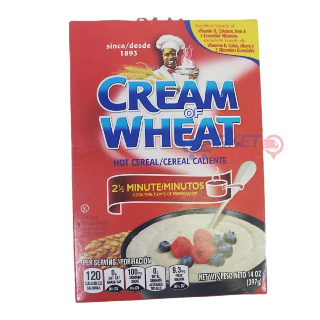 CREAM WHEAT OF HOT CEREAL/CEREAL CALIENTE 2 1/2 MINUTE/MINUTOS/ NET WT/PESO NETO 14 OZ (397g)