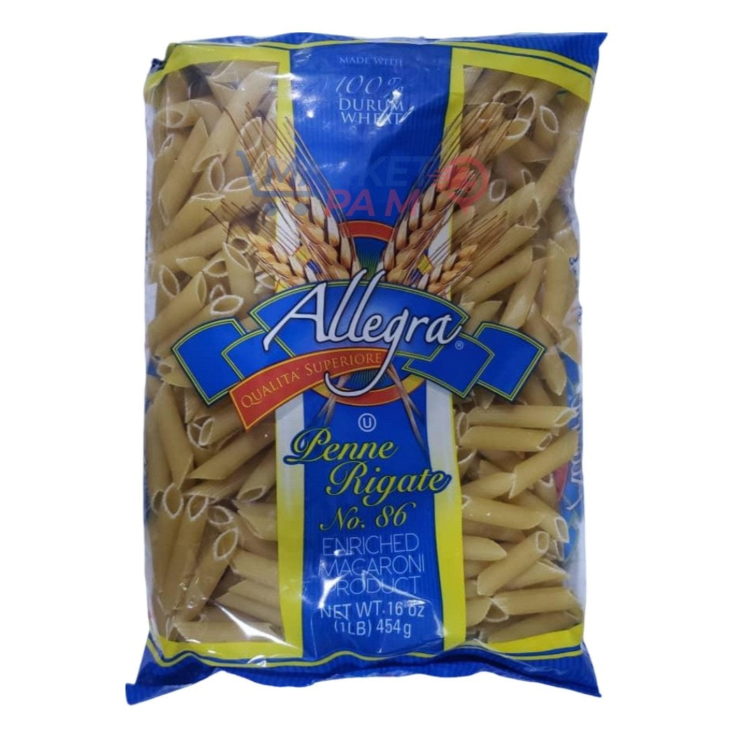 FABRIQUÉ AVEC 100 % DE BLÉ DUR/ QUALITA SUPÉRIEURE /Penne Rigate No. 86 ENRICHI MAGARONI POIDS NET 16 OZ (1LB) 454 g KAL