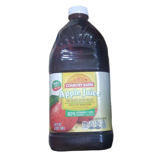 APPLE JUICE │ CONUTRY BARN  │ JUGO DE MANZANA │  80 %  VITAMIN C  │  FL. OZ.