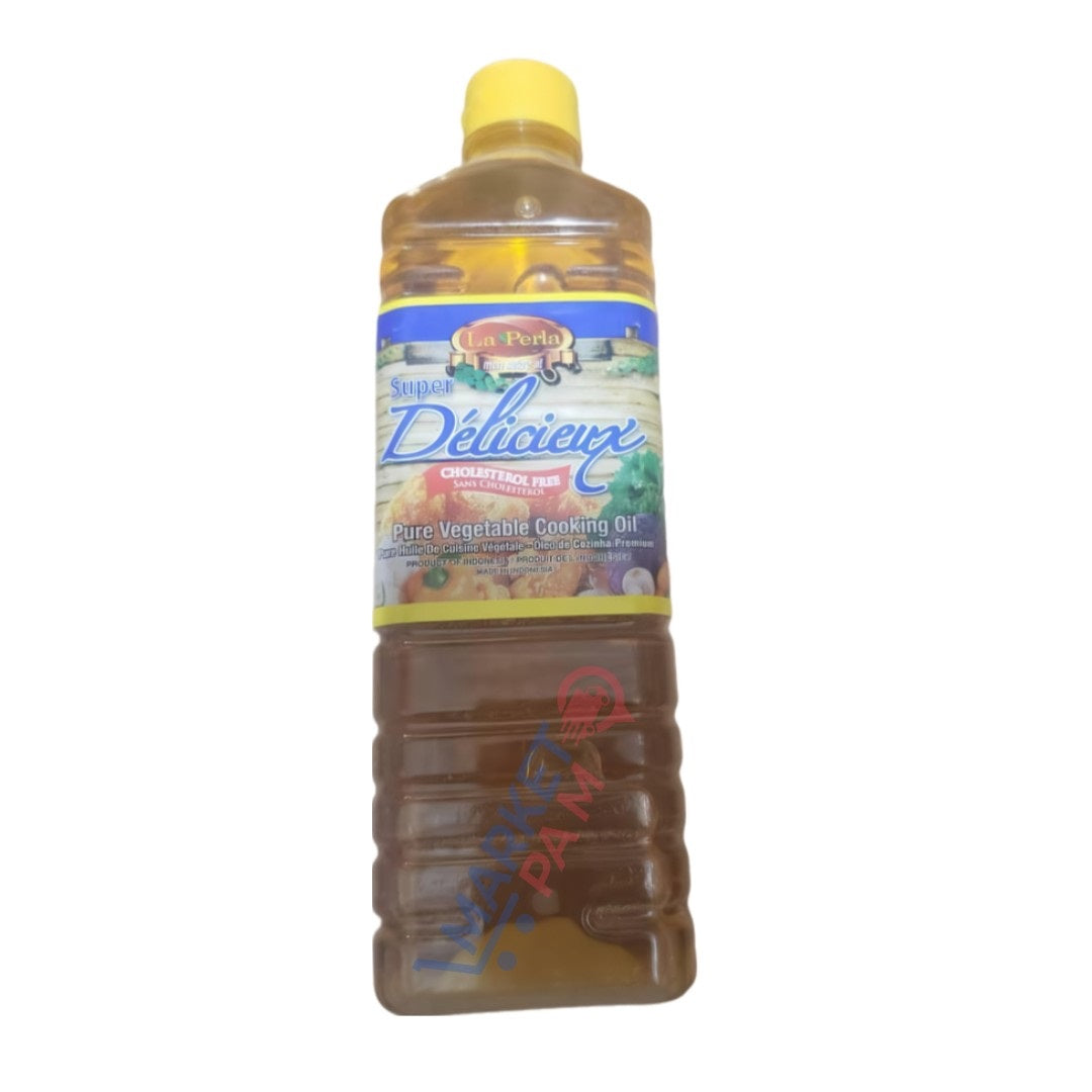 La Perla │ Super  Délicieux │ CHOLESTEROL FREE, SANS CHOLESTEROL  │ Pure Vegetable Cooking Oil