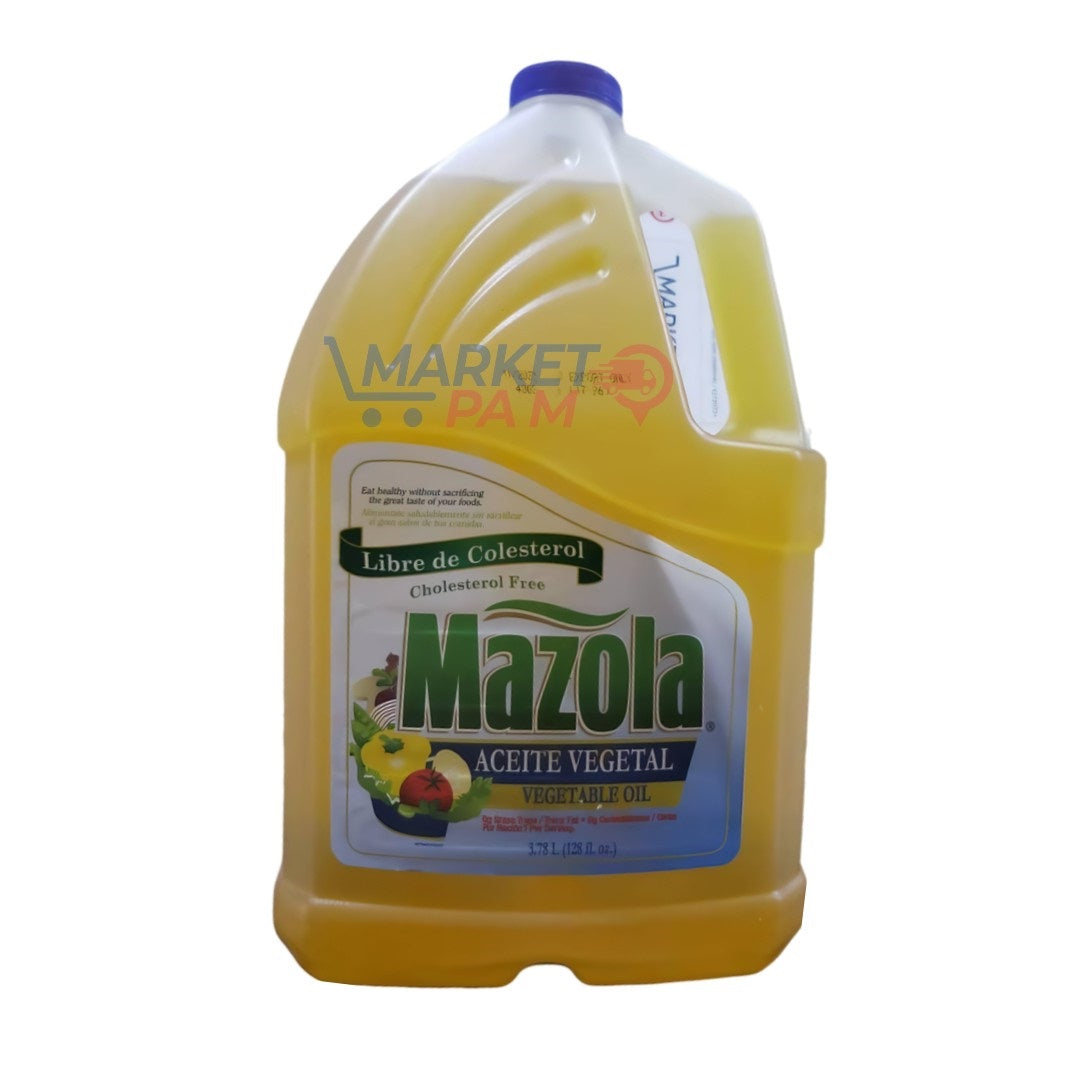 MAZOLA │ LIBRE DE COLESTEROL │ ACEITE VEGETAL  │ NET WT 3.78 L ( 128 FL OZ.)
