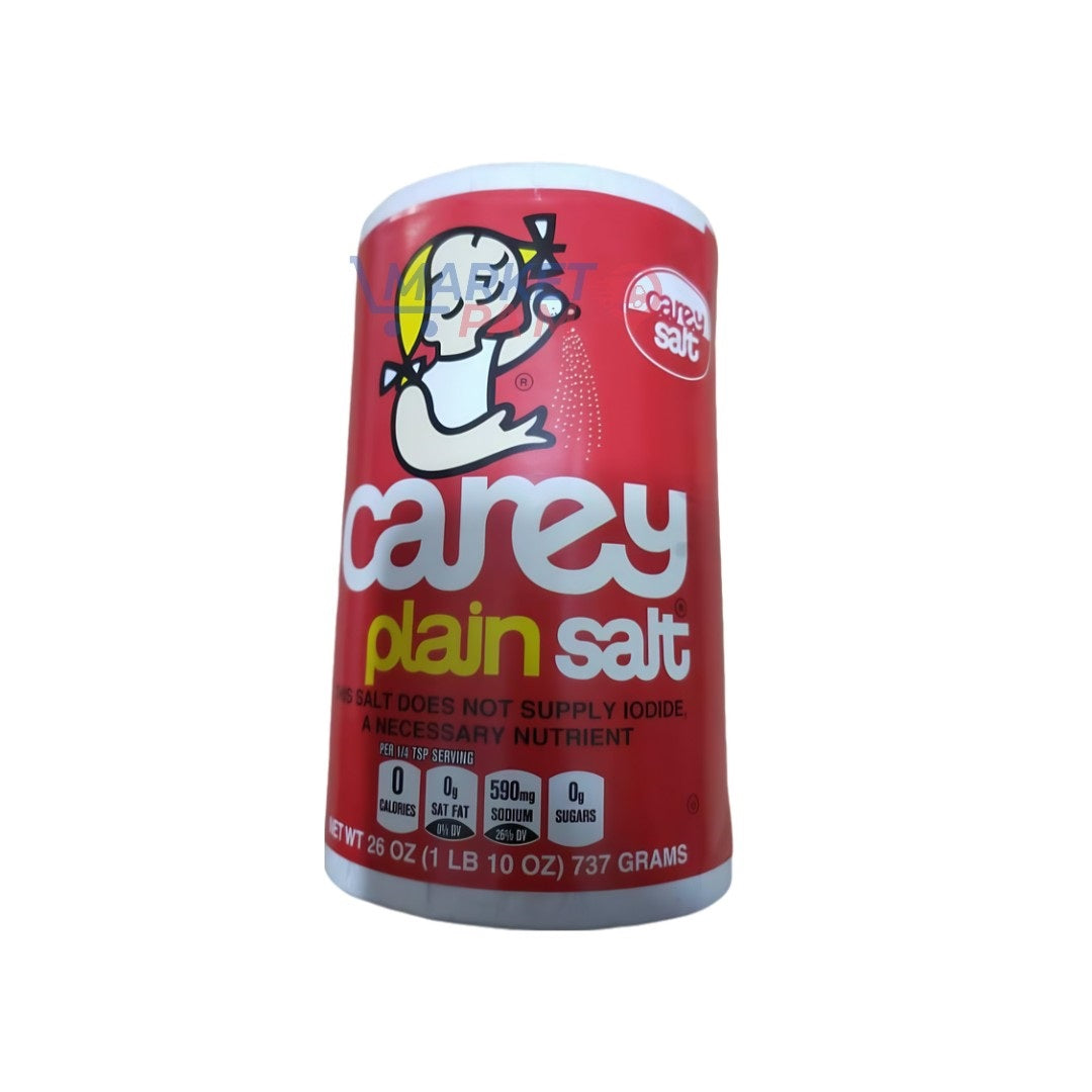 CAREY │ PLAIN SALT │ NET WT 26 OZ ( 1 LB 10 OZ ) 737 GRAMS