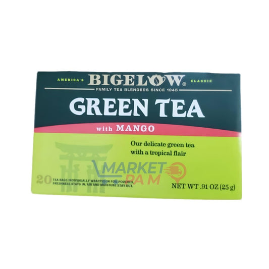BIGELOW │ CLASSIC GREEN TEA │ with MANGO │NET WT .91 OZ (25 g)