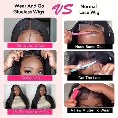 Glueless Human Hair Wig - Natural Look Front with Preplucked Hairline & No Glue Needed, Ready-to-Wear Straight Hairstyle, Lightweight Everyday & Special Event Wig for Women (All Light Beige Tones), Short Hair Wigs, Event Hair