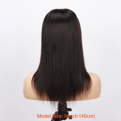 Glueless Human Hair Wig - Natural Look Front with Preplucked Hairline & No Glue Needed, Ready-to-Wear Straight Hairstyle, Lightweight Everyday & Special Event Wig for Women (All Light Beige Tones), Short Hair Wigs, Event Hair