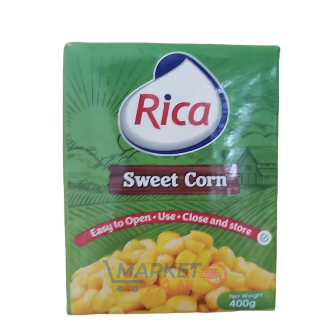 RICA │ SWEET CORN │ EASY TO OPEN │ USE CLOSE AND STORE │ 400 g