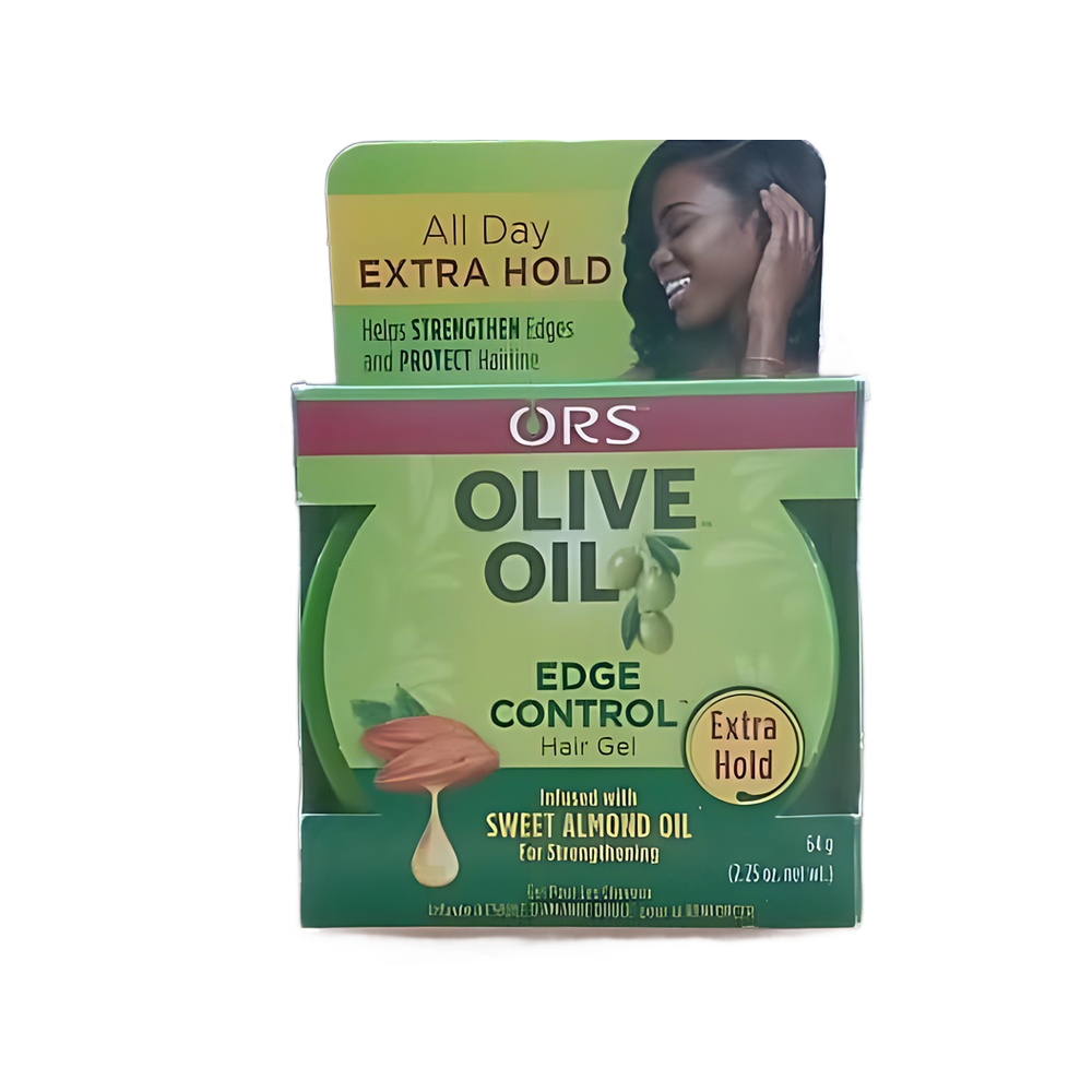 HAIR GEL, OLIVE OIL, EDGE  CONTROL , SWEET ALMOND OIL (EXTRA HOLD) 2.25 OZ