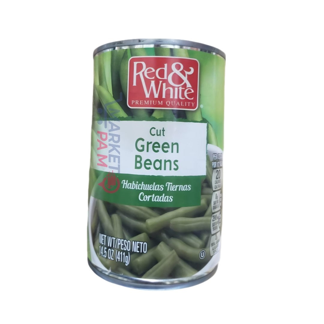 RED  & WHITH │ CUT GREEM BEANS │ HAICHUELAS TIERNAS CORTADAS │ NET WT 14.5 ( 411 g)