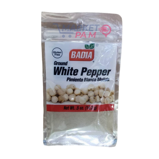 BADIA │ GROUND WHITE PEPPER │ PIMIENTA BLANCA MOLIDA │ NET WT. 5 OZ. (14.2g)