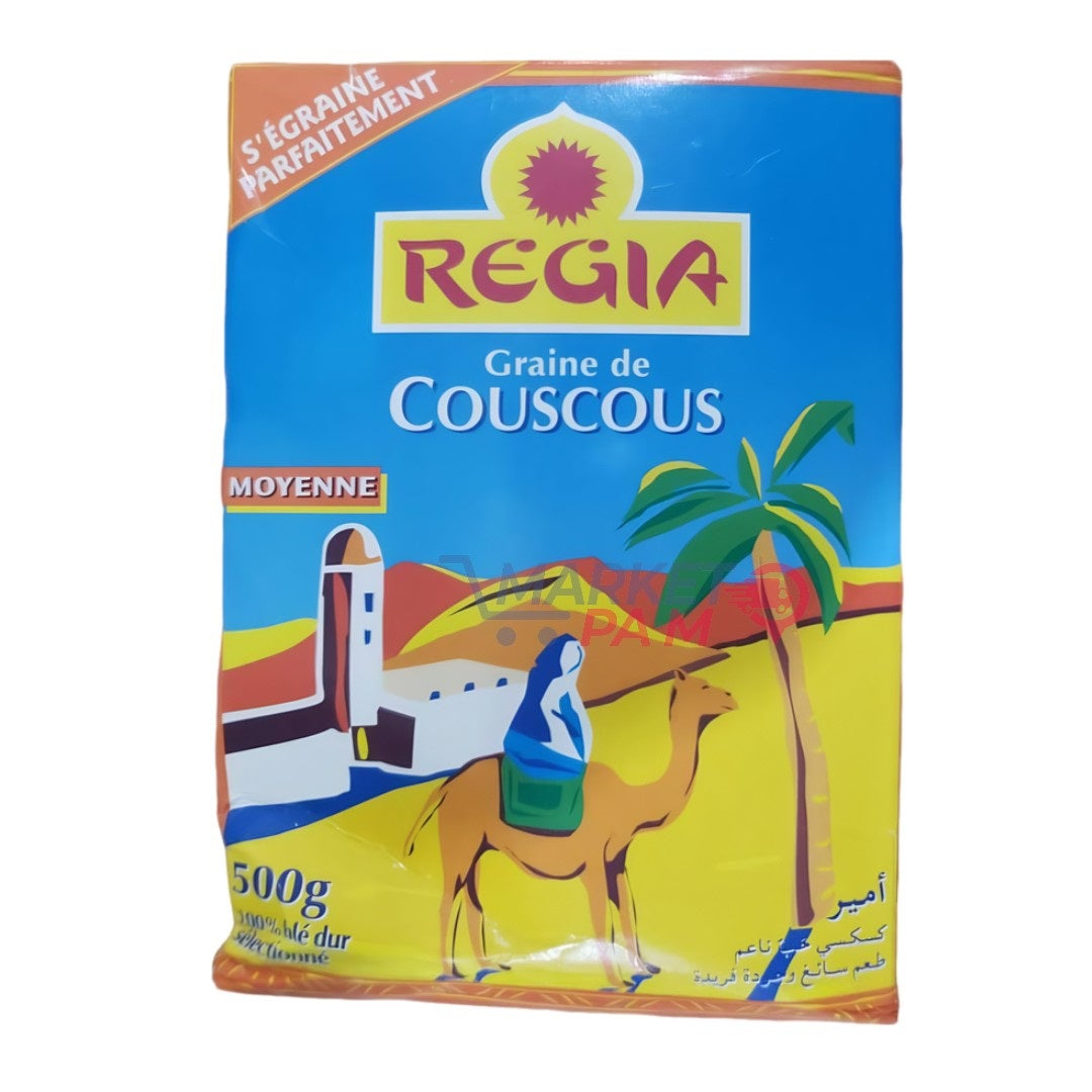 S'ÉGRAINE PARFAITEMENT MOYENNE REGIA Graine de COUSCOUS 500g 100% blé dur Sélectionne مير کسکسی حب ناعم طعم سائغ وجودة فريدة
