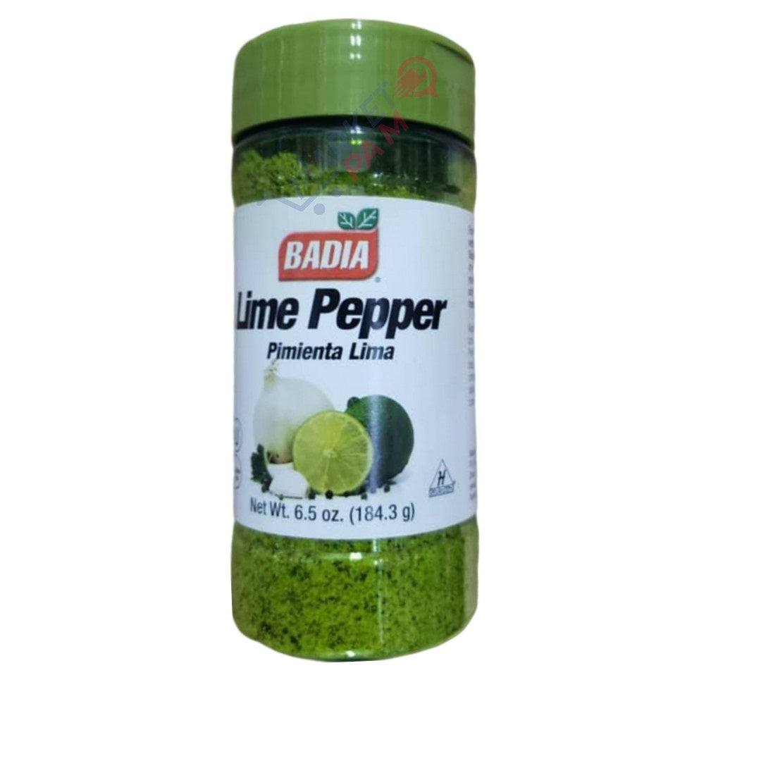 BADIA │ LIME PEPPER │ NET WT 6.5 OZ ( 184.3 g)