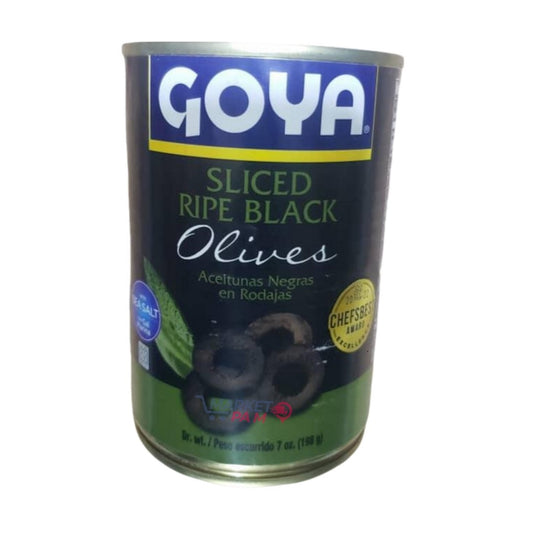 GOYA SLICED RIPE BLACK Olives │ WT NET 7 oz. (158 g)