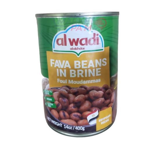 ALWADI │ FAVA BEANS IN BRINE │ FOUL MOUDAMMAS  │ NET WT 14 OZ ( 400 g)