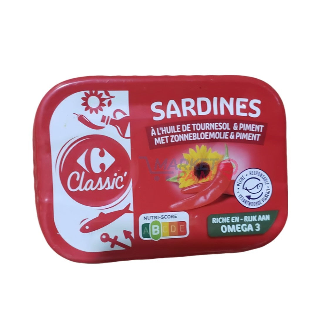 SARDINES  À L'HUILE DE TOURNESOL & PIMENT │ MET ZONNEBLOEMOLIE & PIMENT │ CLASSIC