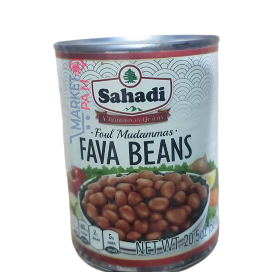 SAHADI  │ MUDAMMAS │ FAVAS BEANS │ NET WT 20.5 OZ
