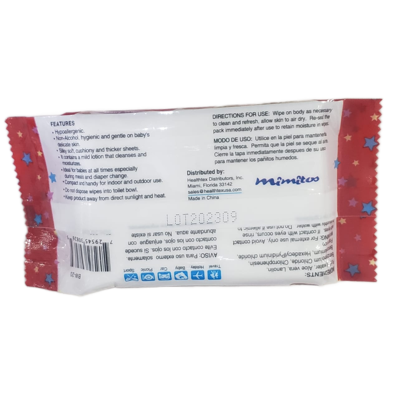 BABY WIPES, MIMITOS , WET TISSUE, 200 MM * 150 MM, 80 PCS