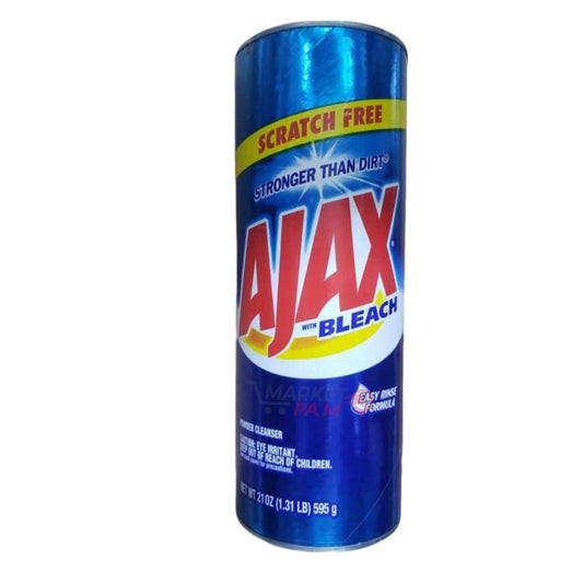 AJAX  WITH BLEACH │ SCRATCH FREE │ STRONGER THAN DIRT  │ NET WT 21 OZ (595g)