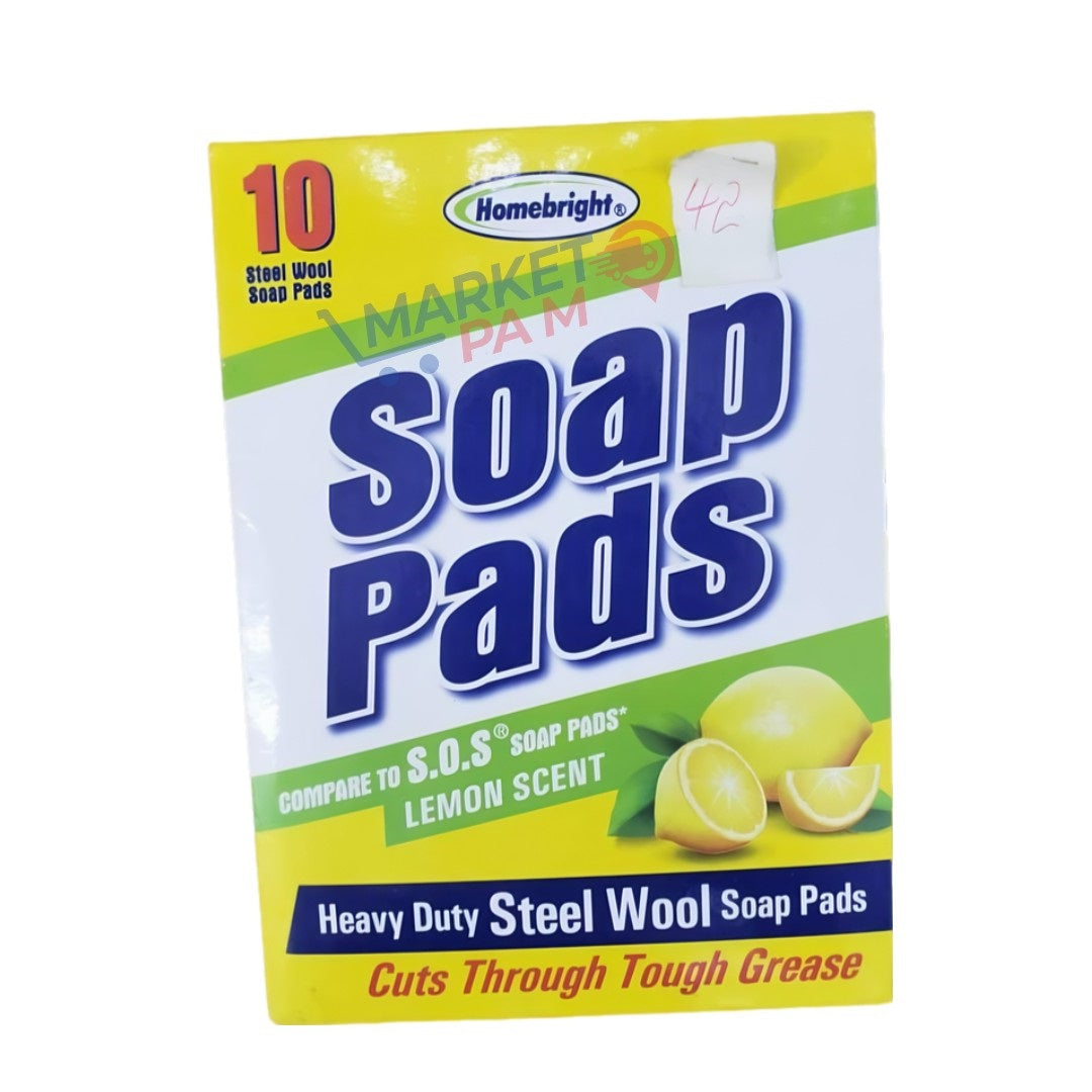 SOAP PADS│ COMPARE TO S.O.S SOAP PADS LEMON SCENT │ HEAVY DUTY STEEL WOOL SOAP PADS│