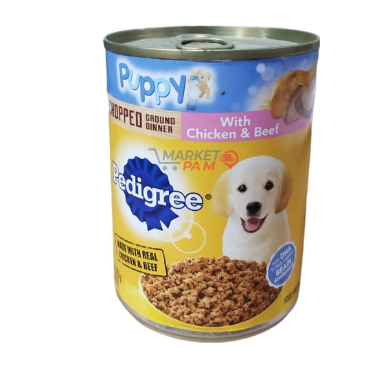 PUPPY │ CHOPPED │ GROUND DINNER │ WITH CHICKEN & BEEF │ PEDIGREE