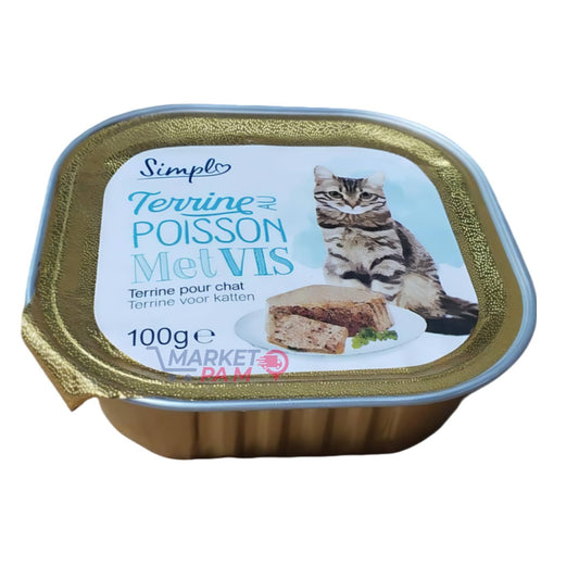 SIMPLE TERRINE POISSON MELVIS │ TERRINE POUR CHAT  │ 100 g e