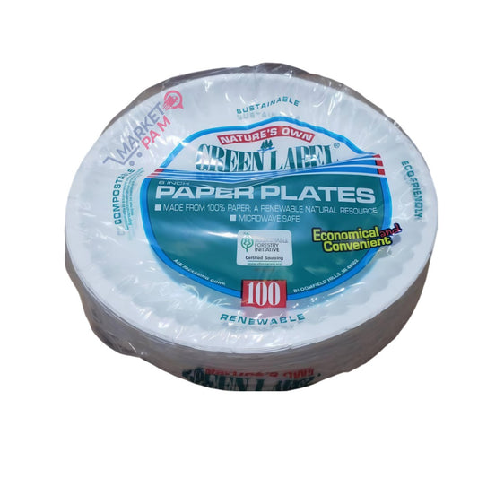 GREEN LABEL │ PAPER PLATES  │ 100  RENEWABLE