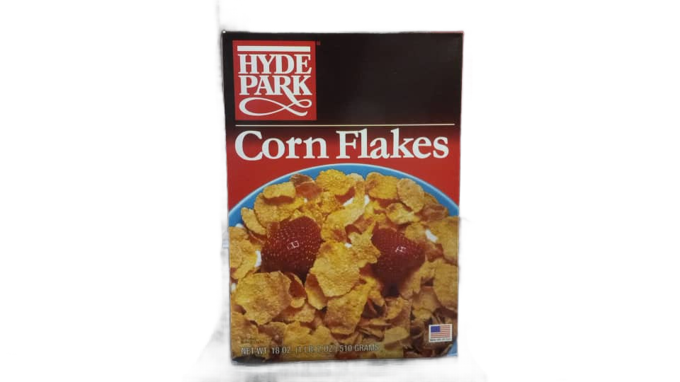 CORN FLAKES (HYDE PARK) NET WT 18 OZ