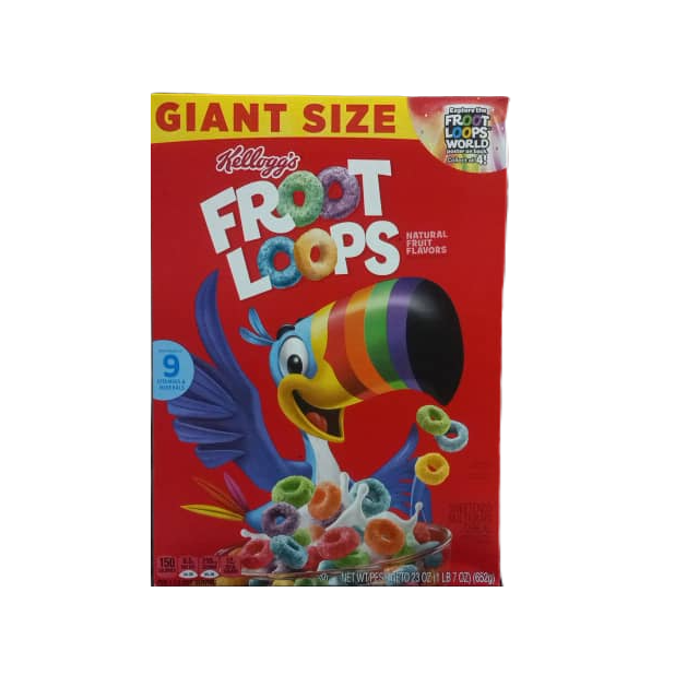 LARGE SIZE MINECRAFT FREE EXCLUSIVE CHARACTER ITEM Kellogg's FROOT LOOPS ARTURAL NET WT 23 OZ