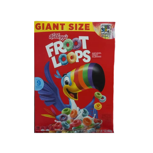 LARGE SIZE MINECRAFT FREE EXCLUSIVE CHARACTER ITEM Kellogg's FROOT LOOPS ARTURAL NET WT 23 OZ