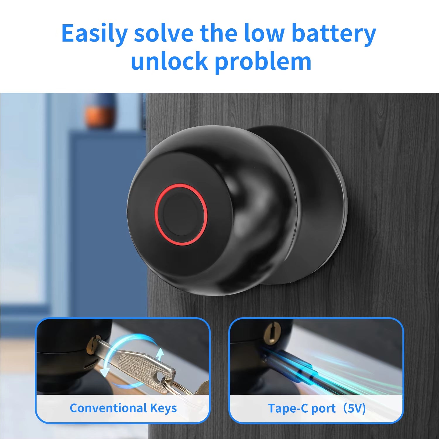Bluetooth Fingerprint Smart Lock for Secure Home Entry - Tuya Smart Life Integration