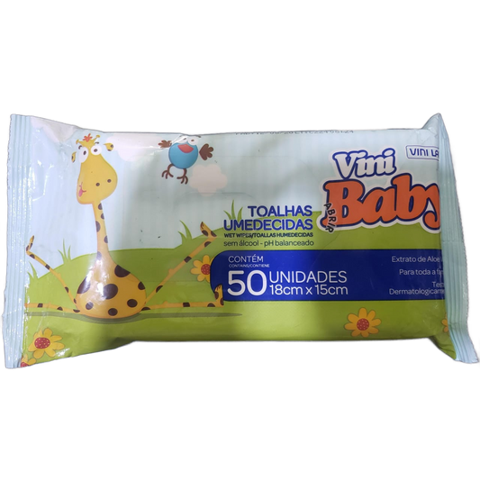 VINI BABY, TOALHAS UMEDECIDAS, WET PIPES/ TOALLAS HUMEDECIDAS/ SEM ALCOOL- PH BALANCEADO