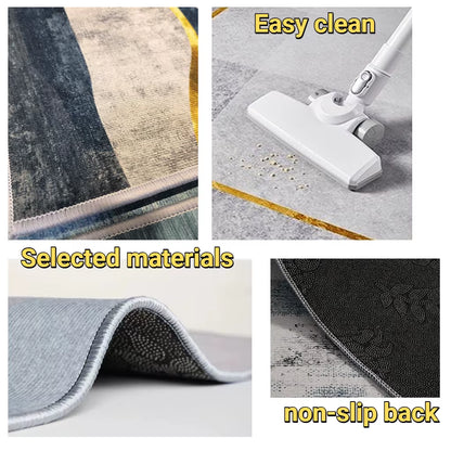 Grey Easy Clean Runner Carpets Light Luxury Floor Mat Room Doorway Hall Decor Long Corridor Carpet Home Living Room Hallway Rugs