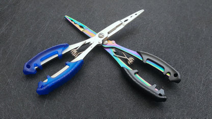 Saltwater Resistant Fishing Pliers with Split Ring Hook Removers, Lanyard & Sheath - Essential Fishing Gear Accessories for Easy Tackle Management - Stainless Steel - For Anglers - Ideal for Saltwater & Freshwater Fishing - G
