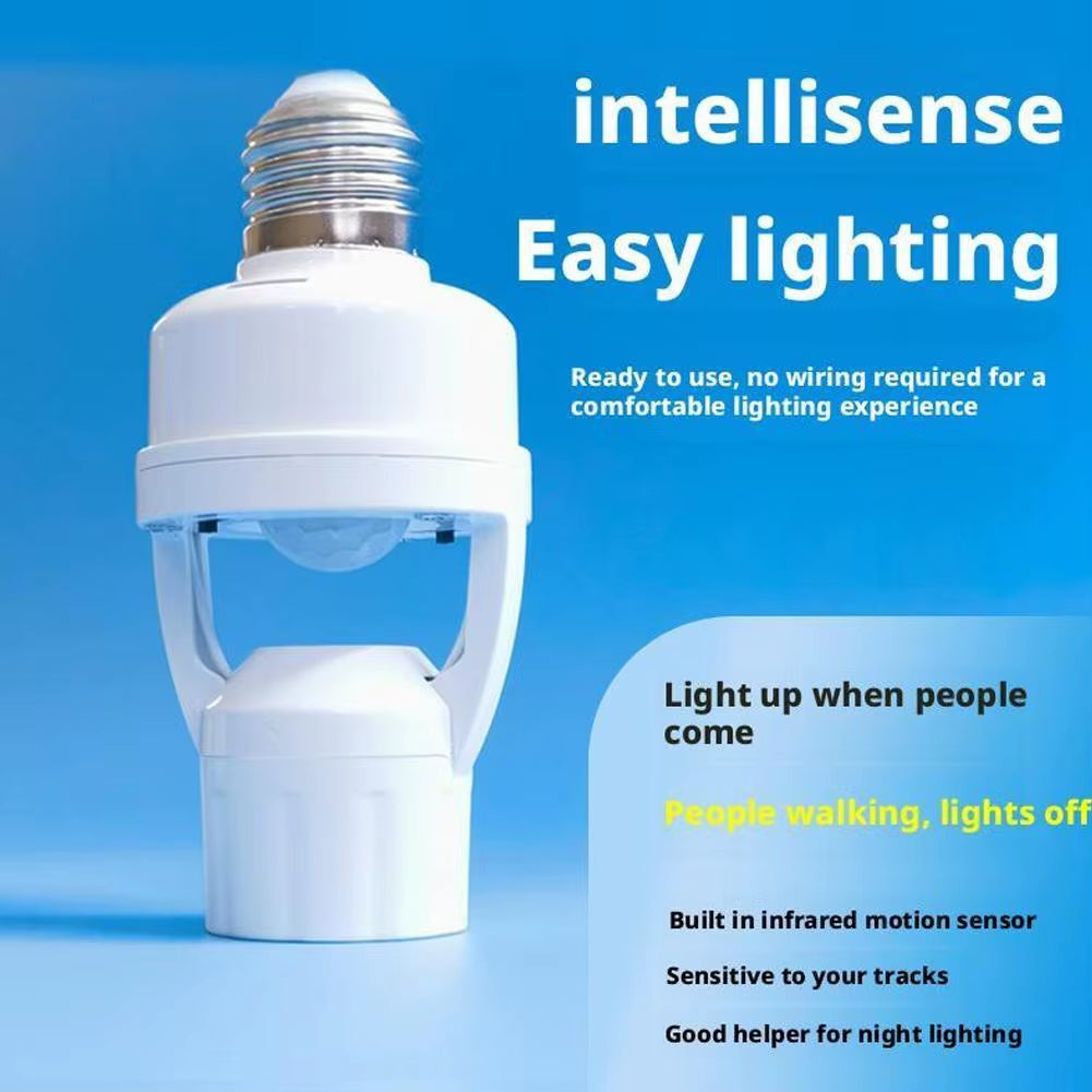 Lamp Holder Socket E27 Converter with PIR Motion Sensor Ampoule LED E27 Lamp Base Intelligent Light Bulb Switch MAX 30W