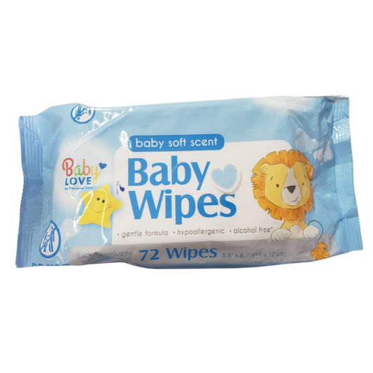 WIES, ABBY SOFT SCENT,  ALCOOL FREE  72 WIPES, 5.5" X 6.7" )14 X 17 CM)
